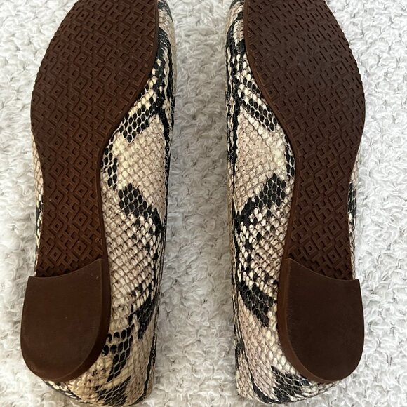Tory Burch Python Snake Print Leather Reva Flats Womens Size 8 - Picture 6 of 7